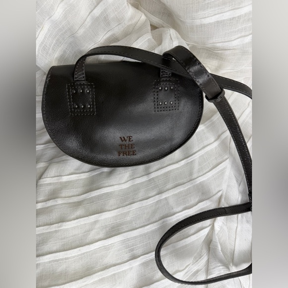 Free People We the Free Crescent Leather Crossbody • Onyx - Picture 2 of 7